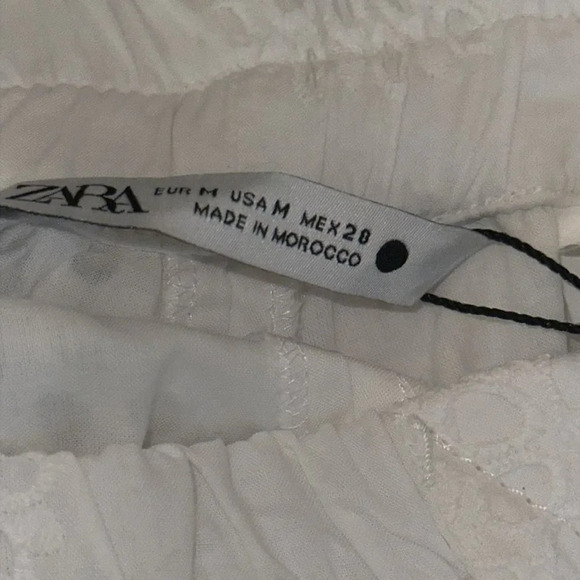 ZARA | White | EMBROIDERED LONG SHORTS - Picture 9 of 11